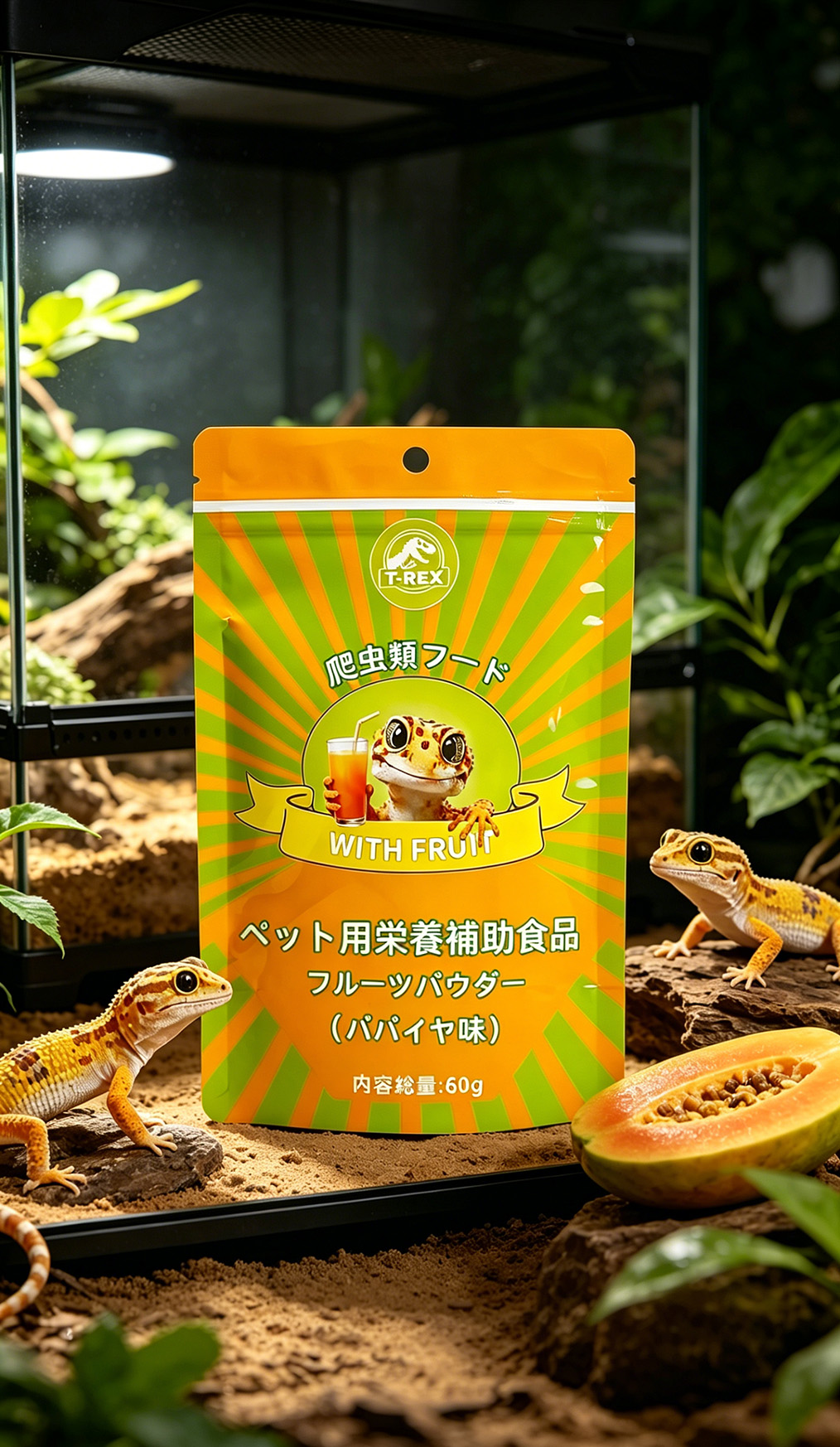 t rex 爬虫類用フルーツパウダー（パパイヤ風味）