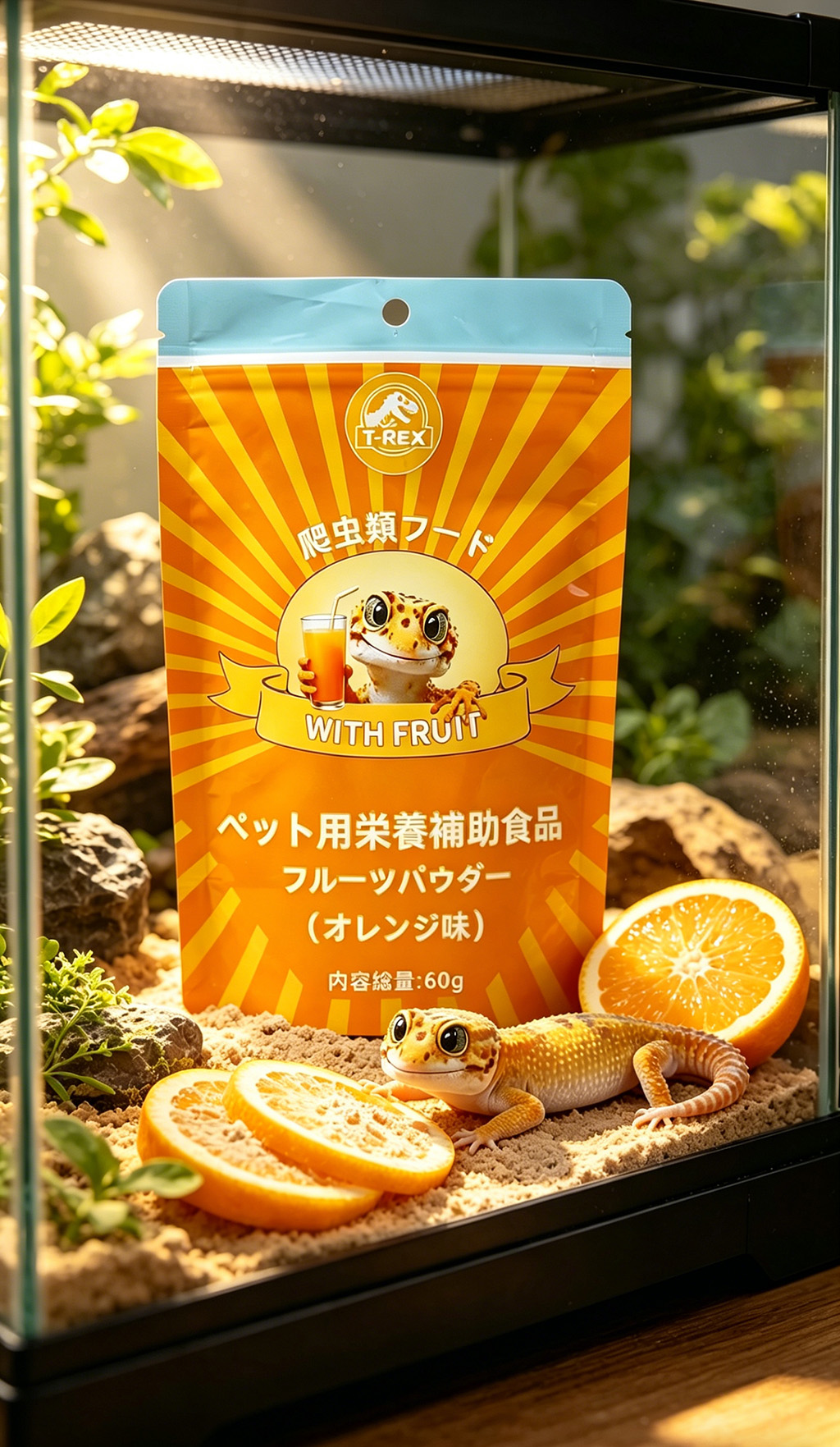 t rex 爬虫類用フルーツパウダー（スイートオレンジ風味）