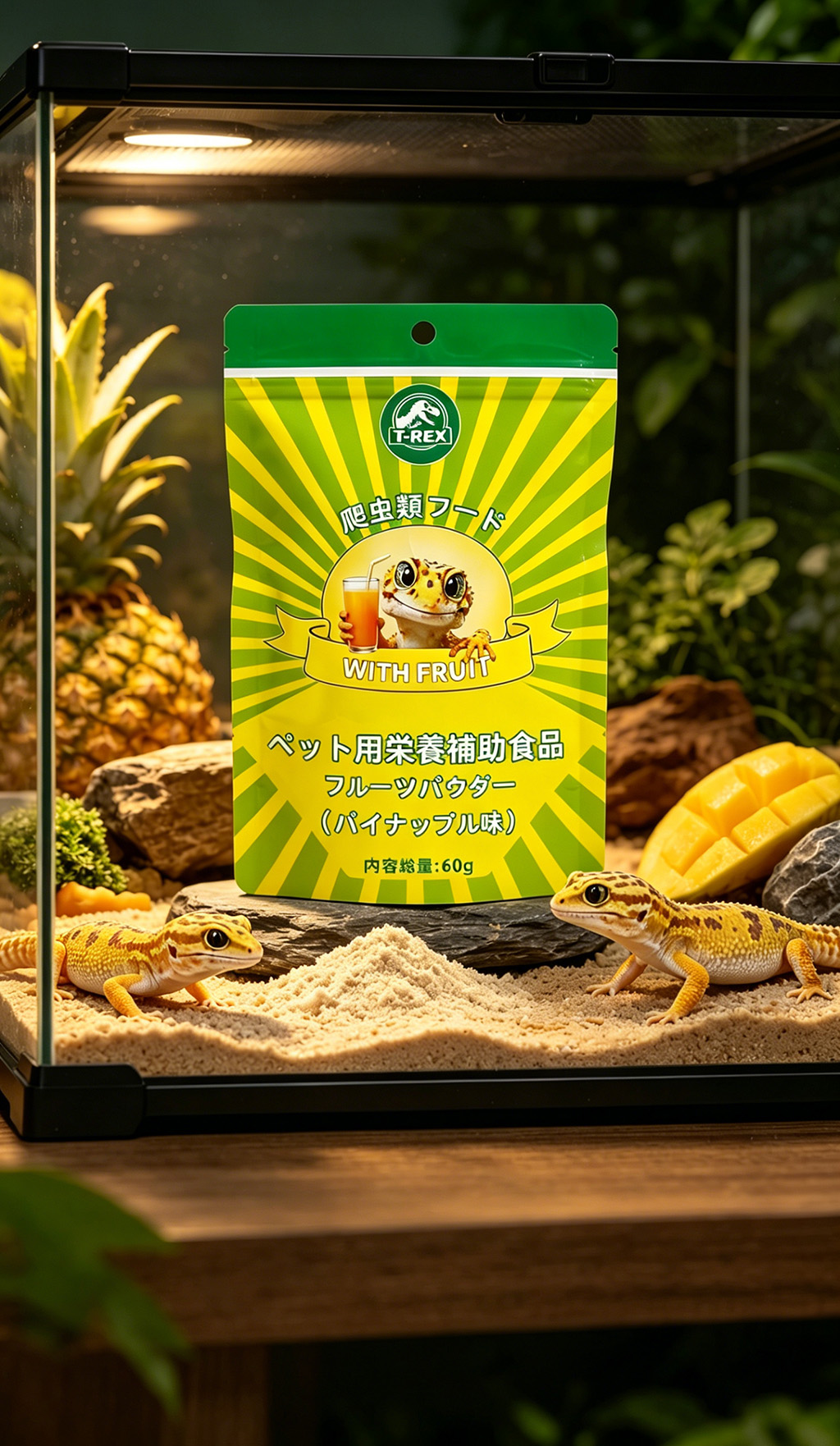 t rex 爬虫類用フルーツパウダー（パイナップル風味）