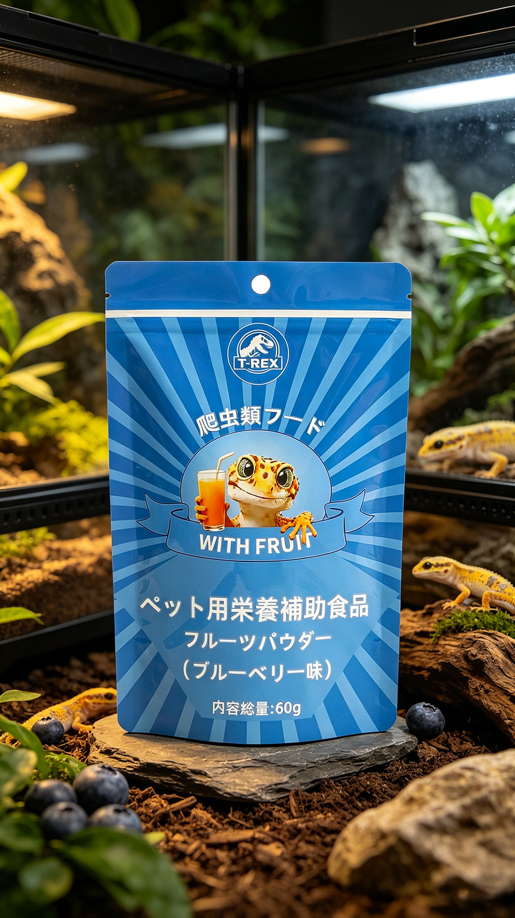 t rex 爬虫類用フルーツパウダー（ブルーベリー風味）