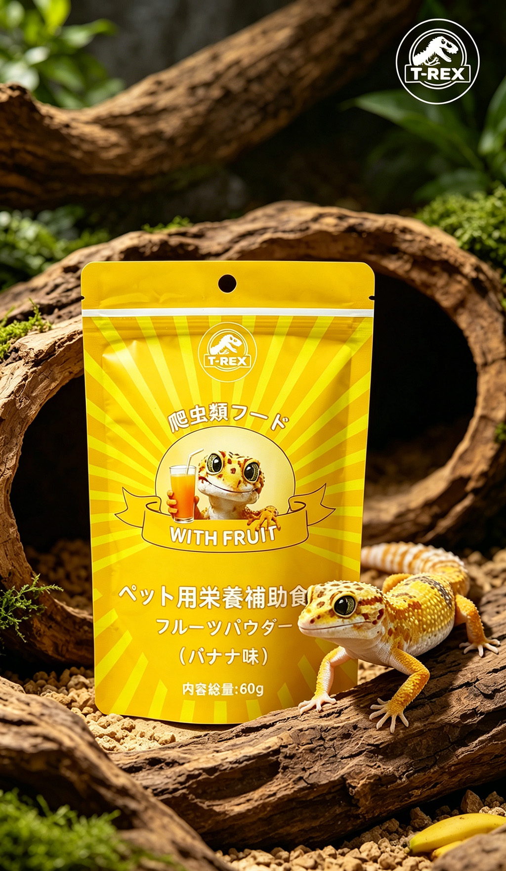 t rex 爬虫類用フルーツパウダー（バナナ風味）